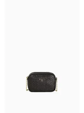 Bag with Raffia Inserts / Black