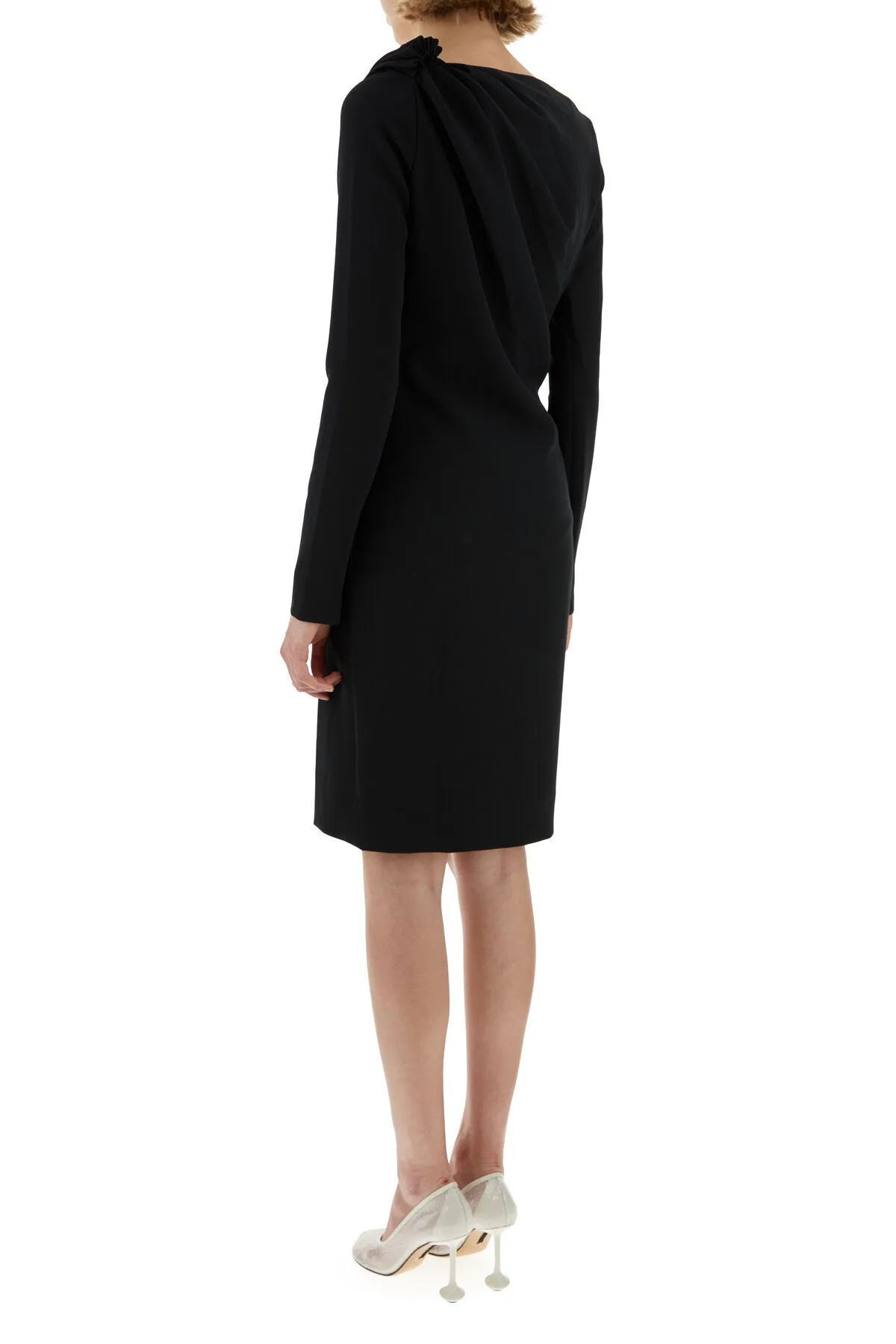 Black stretch polyester blend dress    