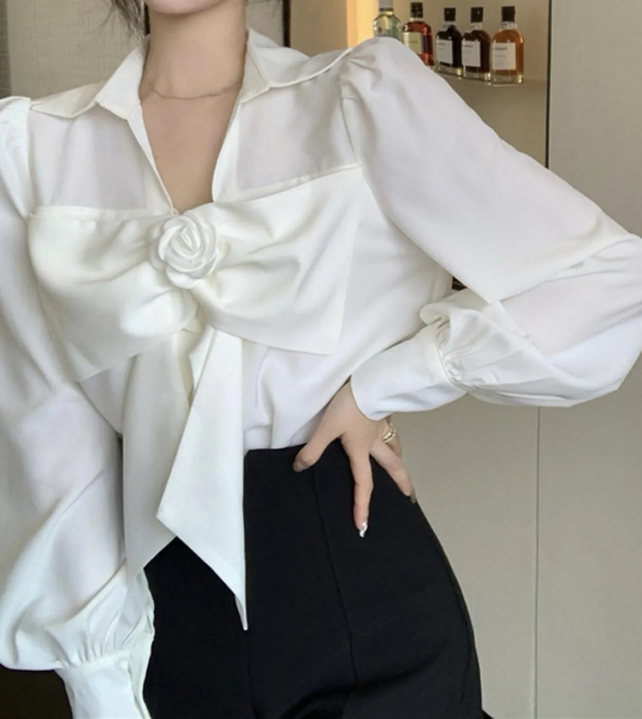 Camicetta bianca elegante a maniche lunghe da donna 2022 Camicie da donna casual da ufficio alla moda Camicie da donna sottili c