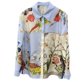 Camicie casual a fiori francesi con top francese arruffati primavera ed estate 2023 Camisas De Mujer