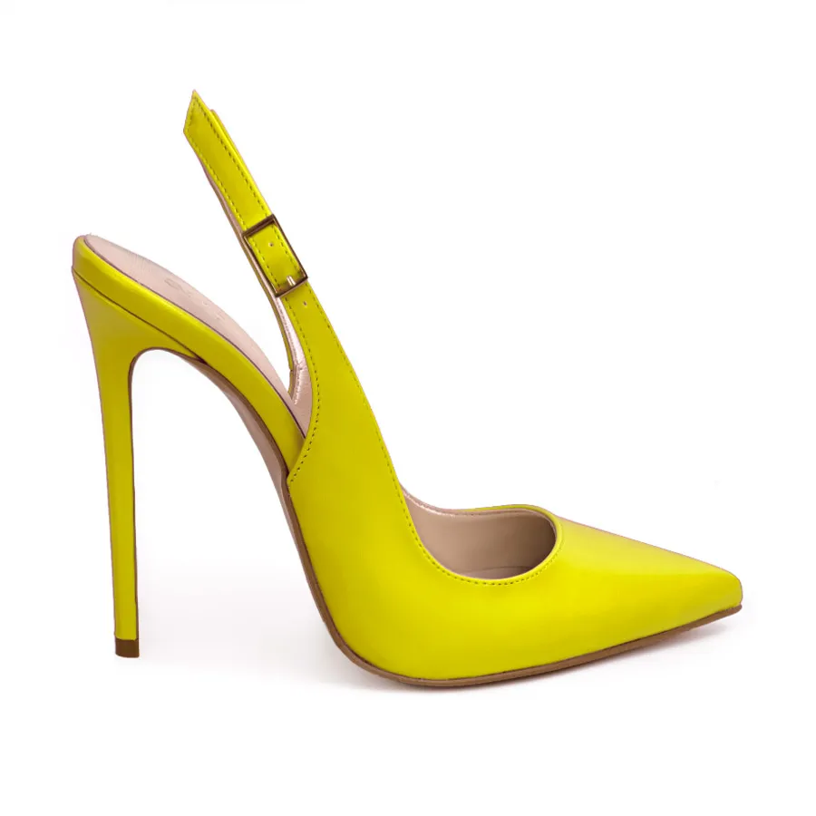 DÉCOLLETÉ slingback pelle gialla – COD. 40204 