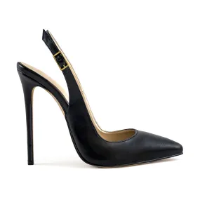 Décolleté slingback pelle nera – COD. 31764 