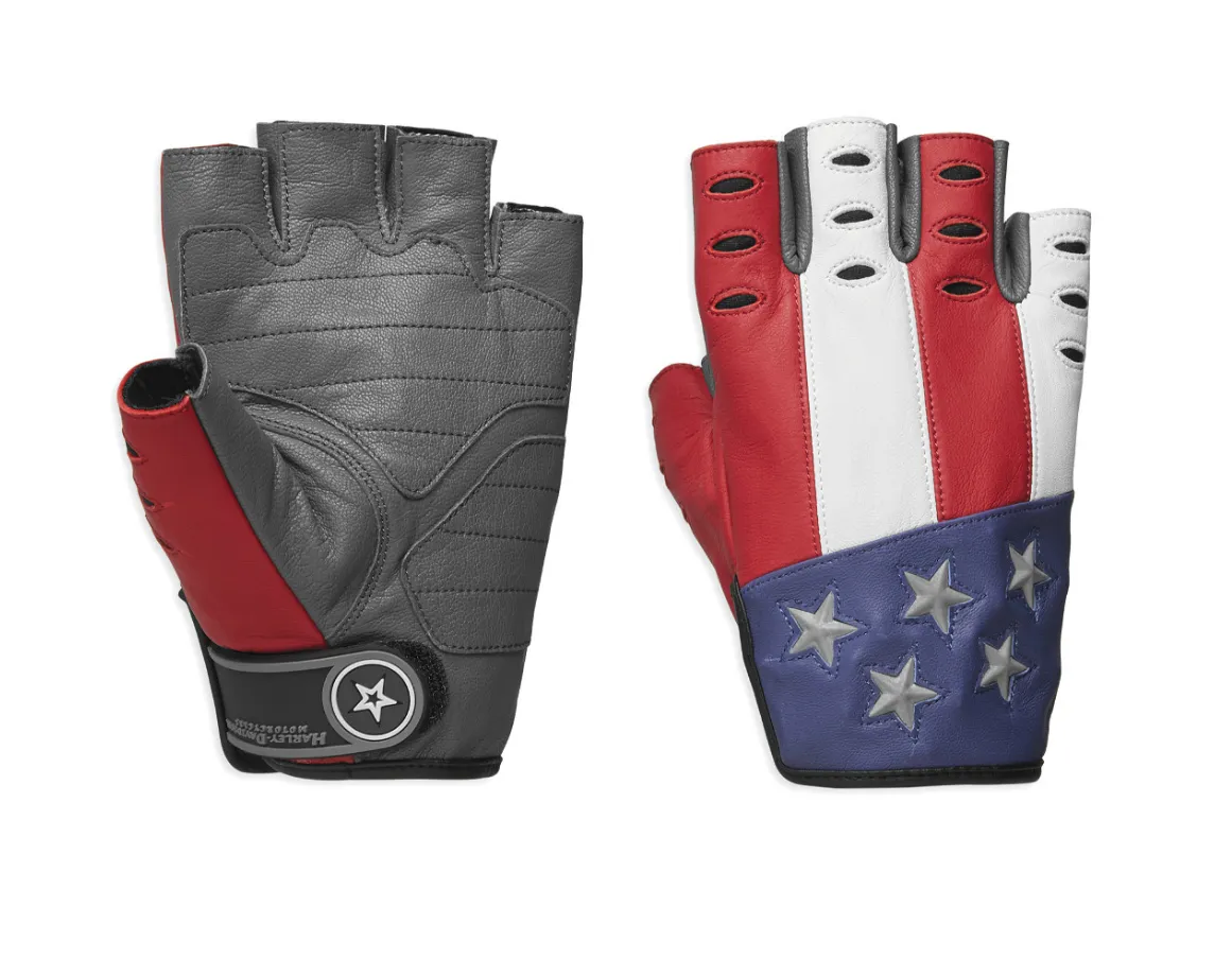 Harley-Davidson Men's Patriot Fingerless Gloves - 98106-19VM