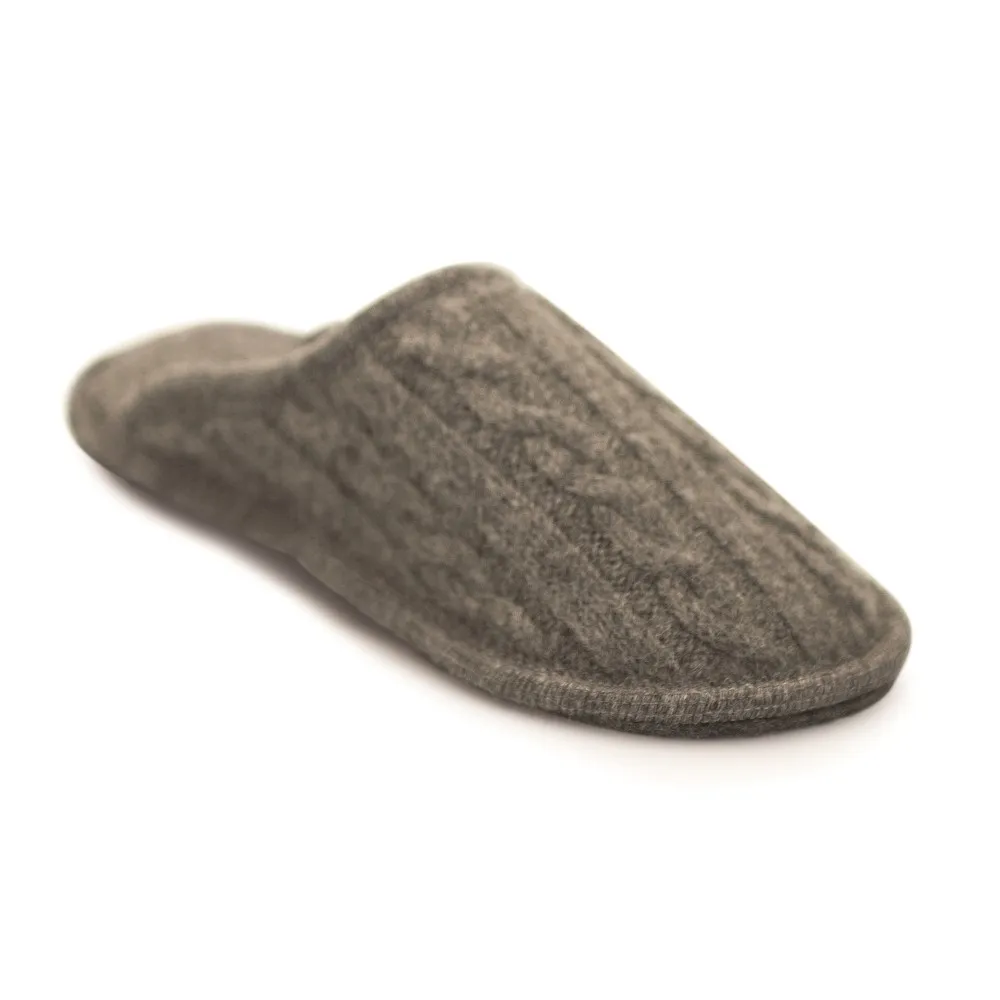 Neck Mate - Asolo - Pantofole Artigianali Uomo - Lana Cotta Intrecciata - Grigio Medio