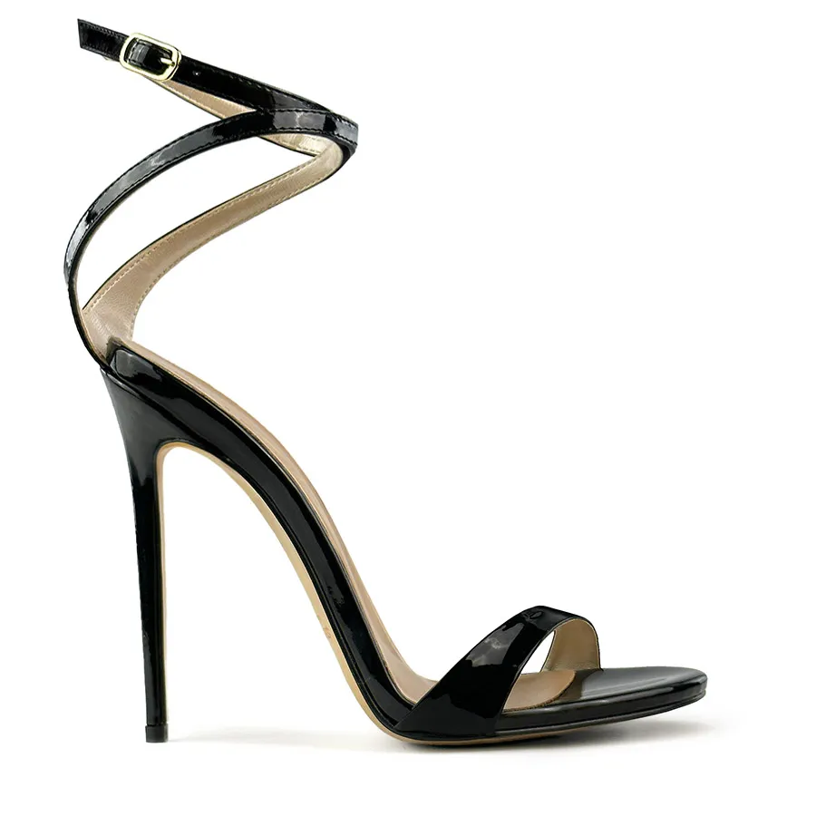 Sandalo slingback vernice nera  – Cod. 41413 