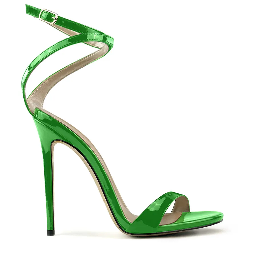 Sandalo slingback vernice verde  – Cod. 41433 