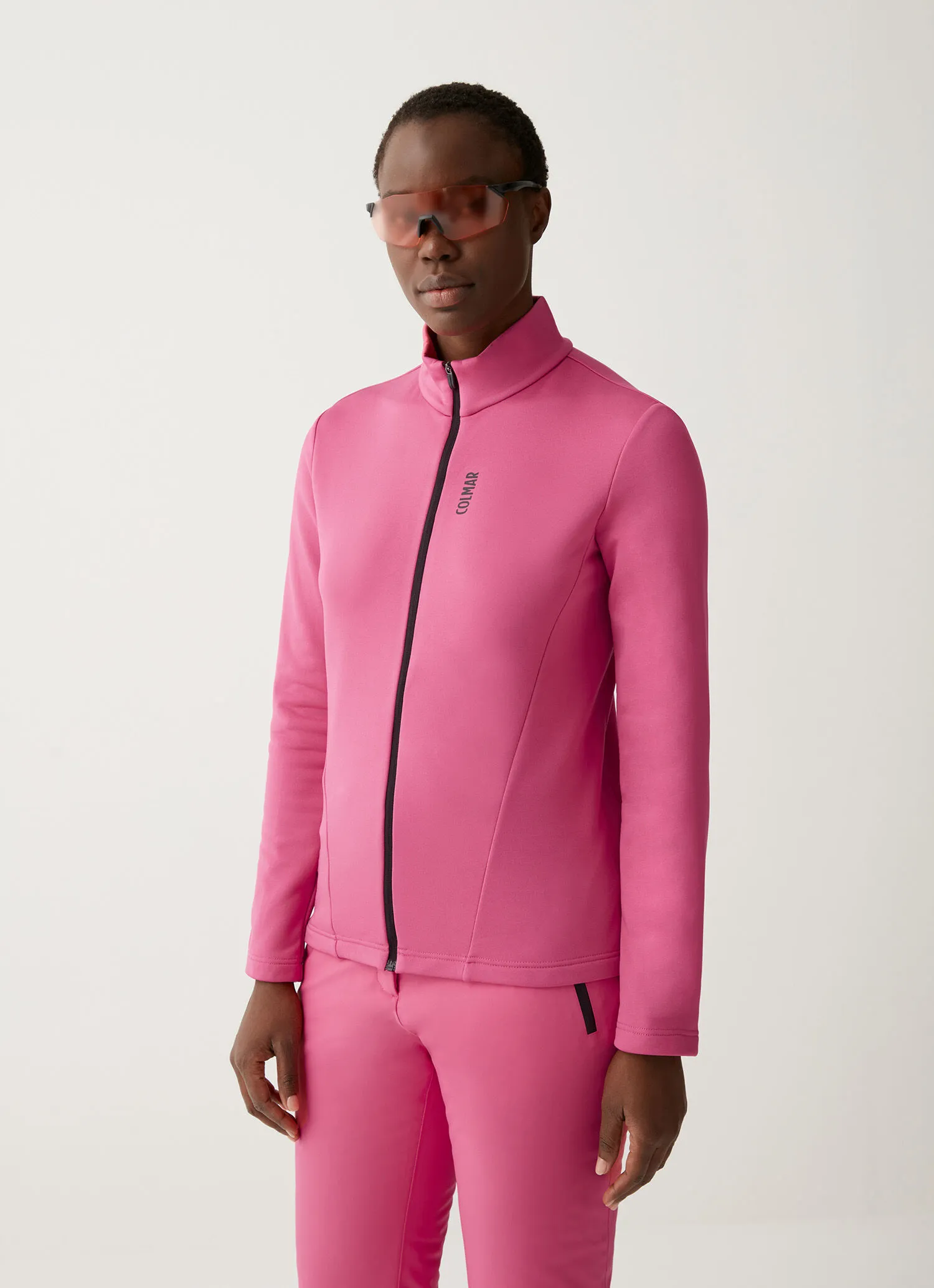 Stretch fleece full zip ski sweatshirt